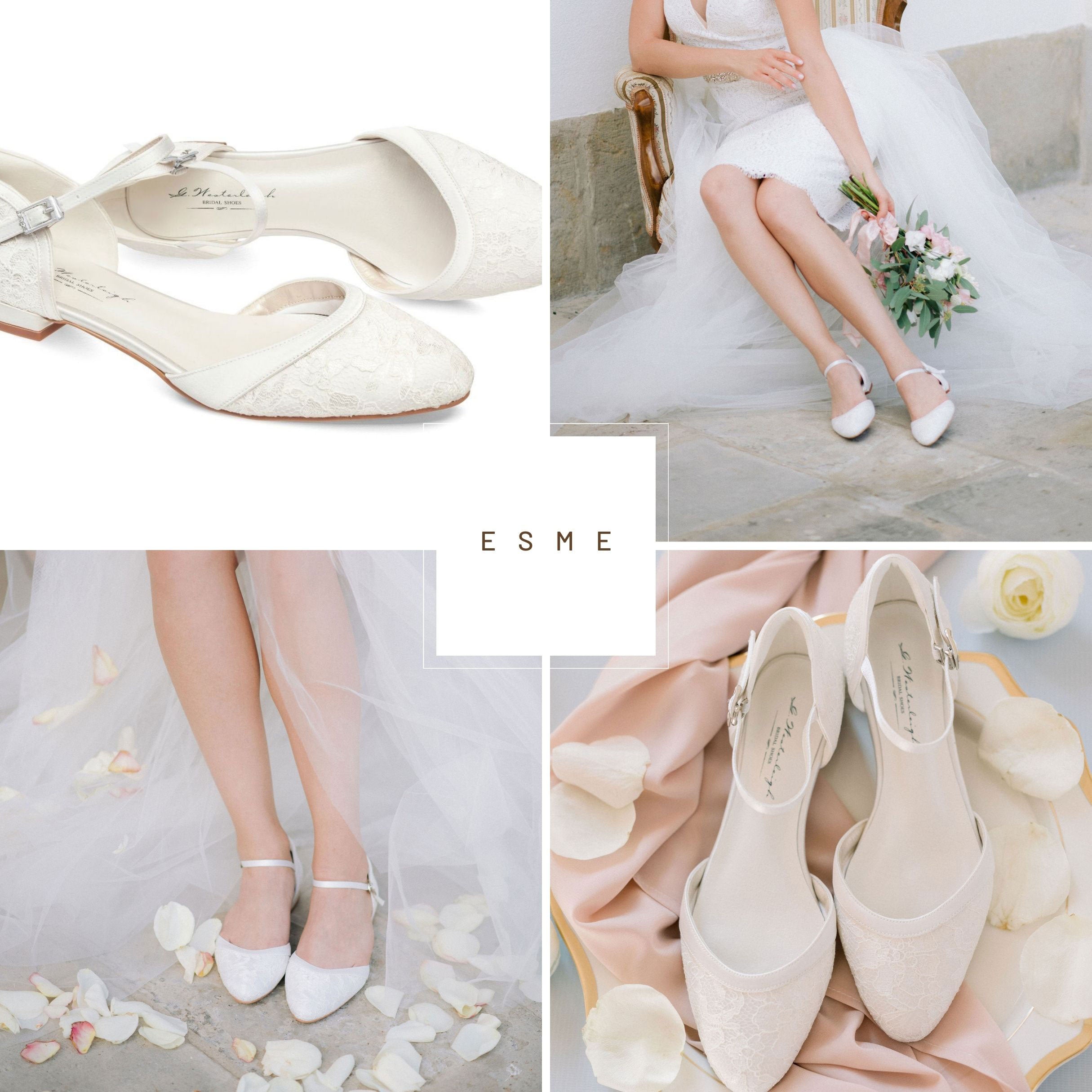 Ivory wedding heels for bride sale