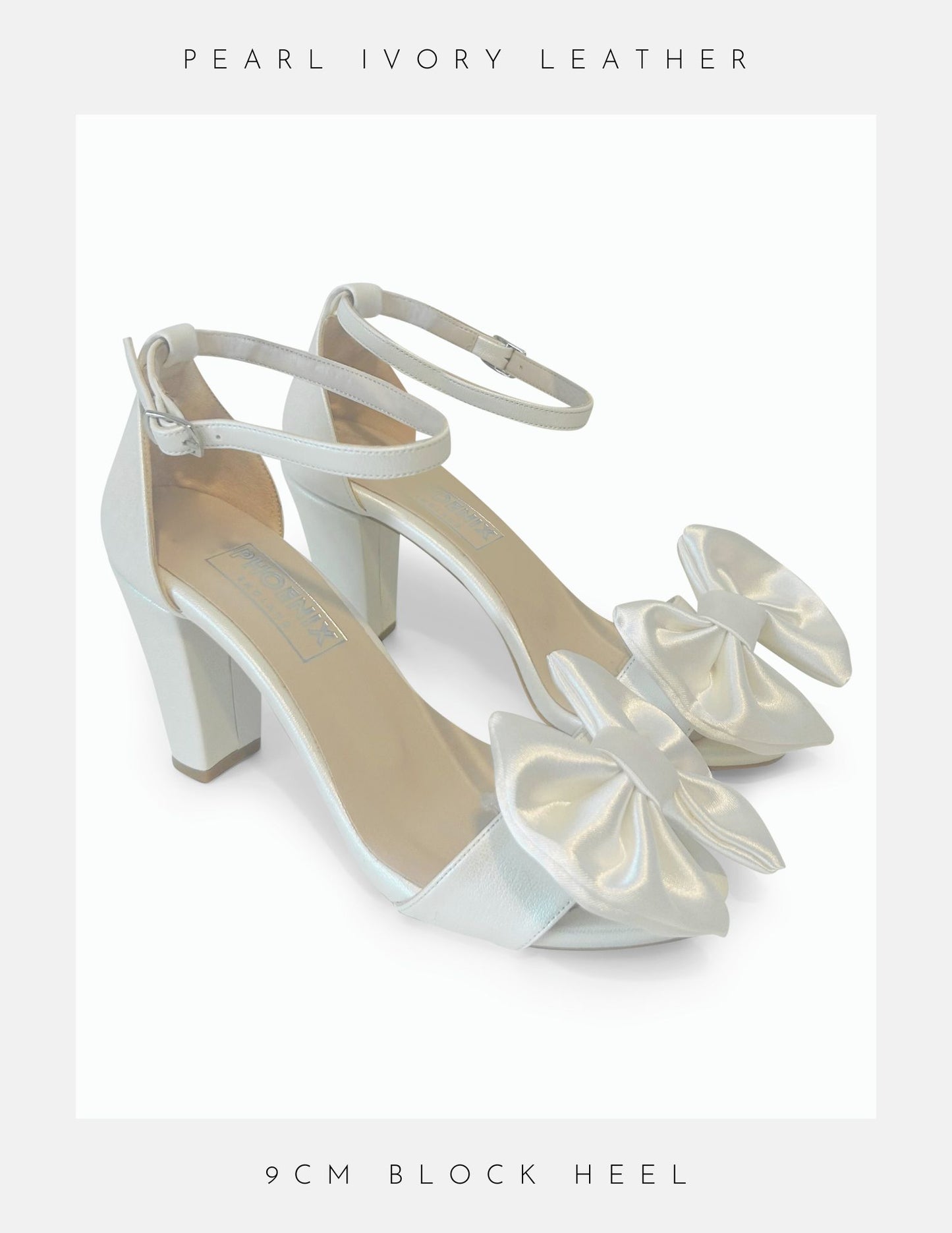 Edie Bow High Block Heel Bridal Shoes 2
