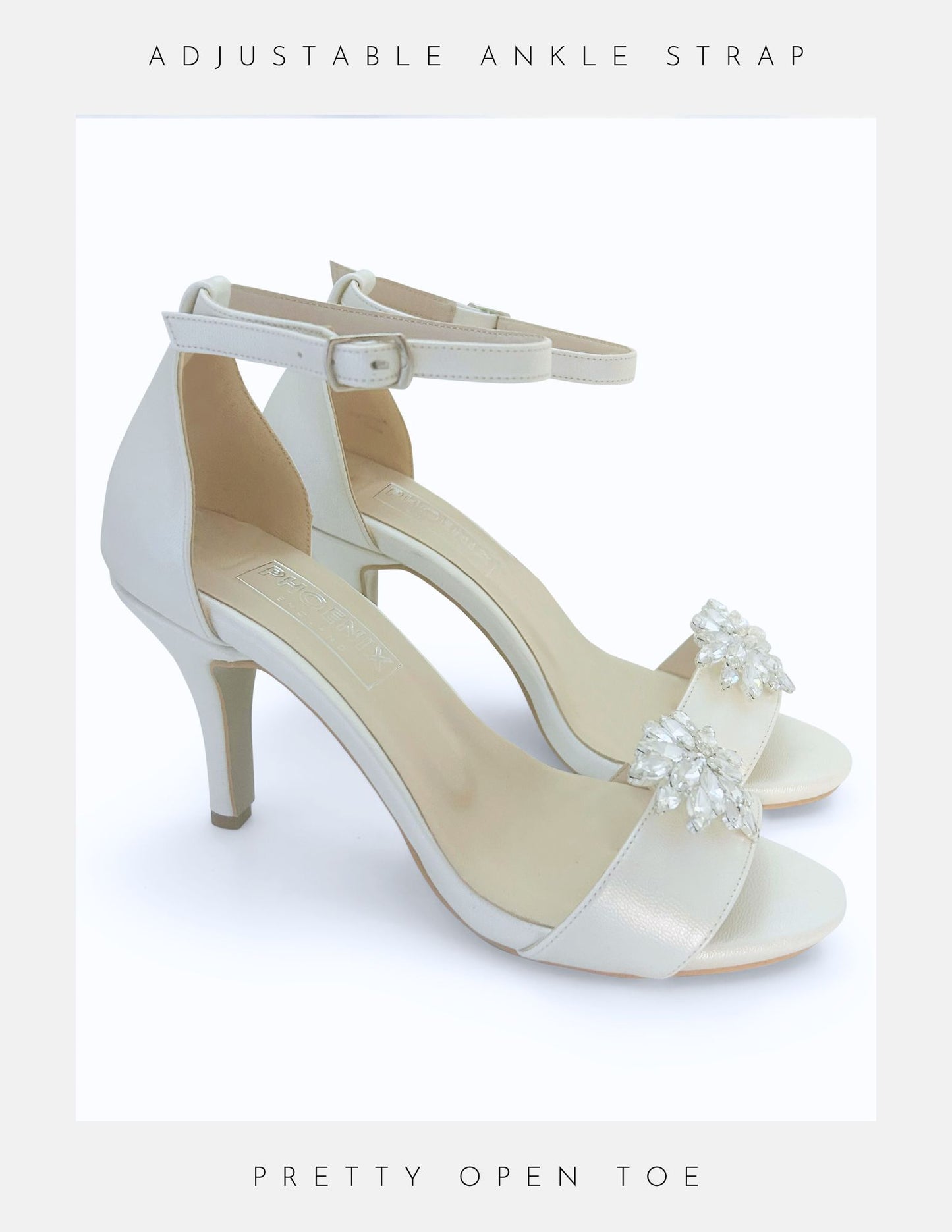 Jessie Crystal Open Toe High Heel Bridal Shoes 1