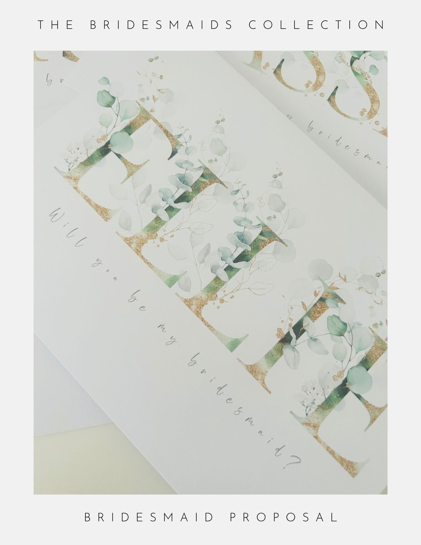 A delicate Phoenix England card with floral designs spelling MAID OF HONOUR and the handwritten message Will you be my maid of honour?; part of the Maid Of Honour Proposal Sterling Silver Collection.