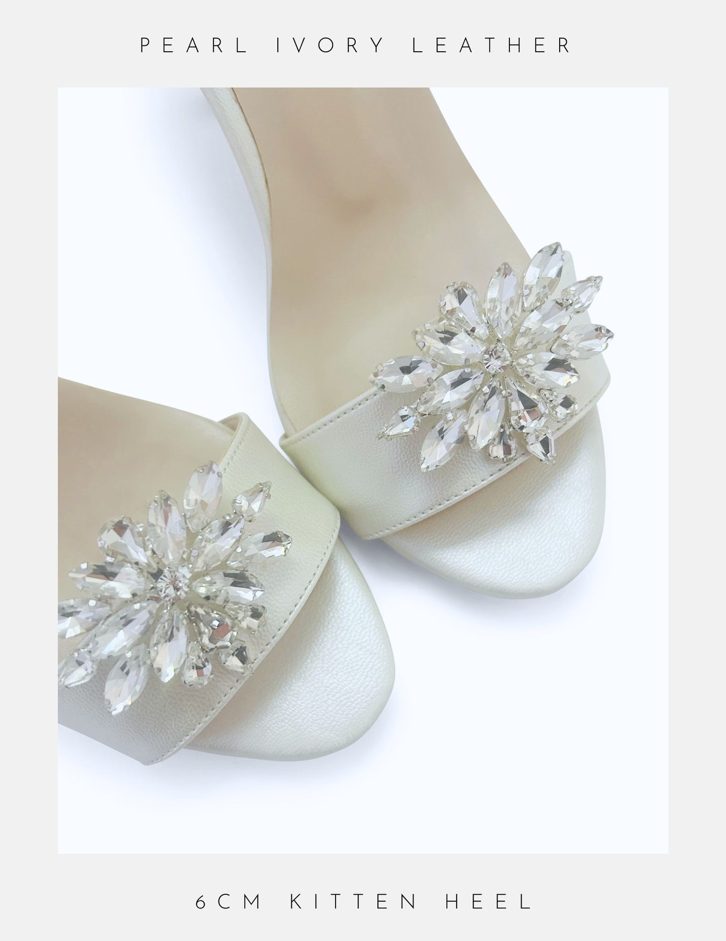 Mollie Kitten Heel Crystal Low Heel Bridal Shoes 1