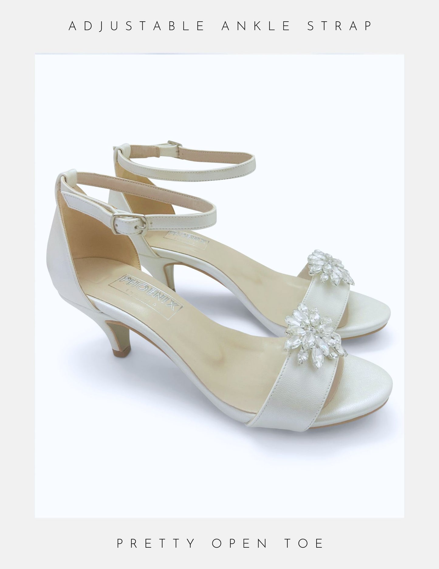 Mollie Kitten Heel Crystal Low Heel Bridal Shoes