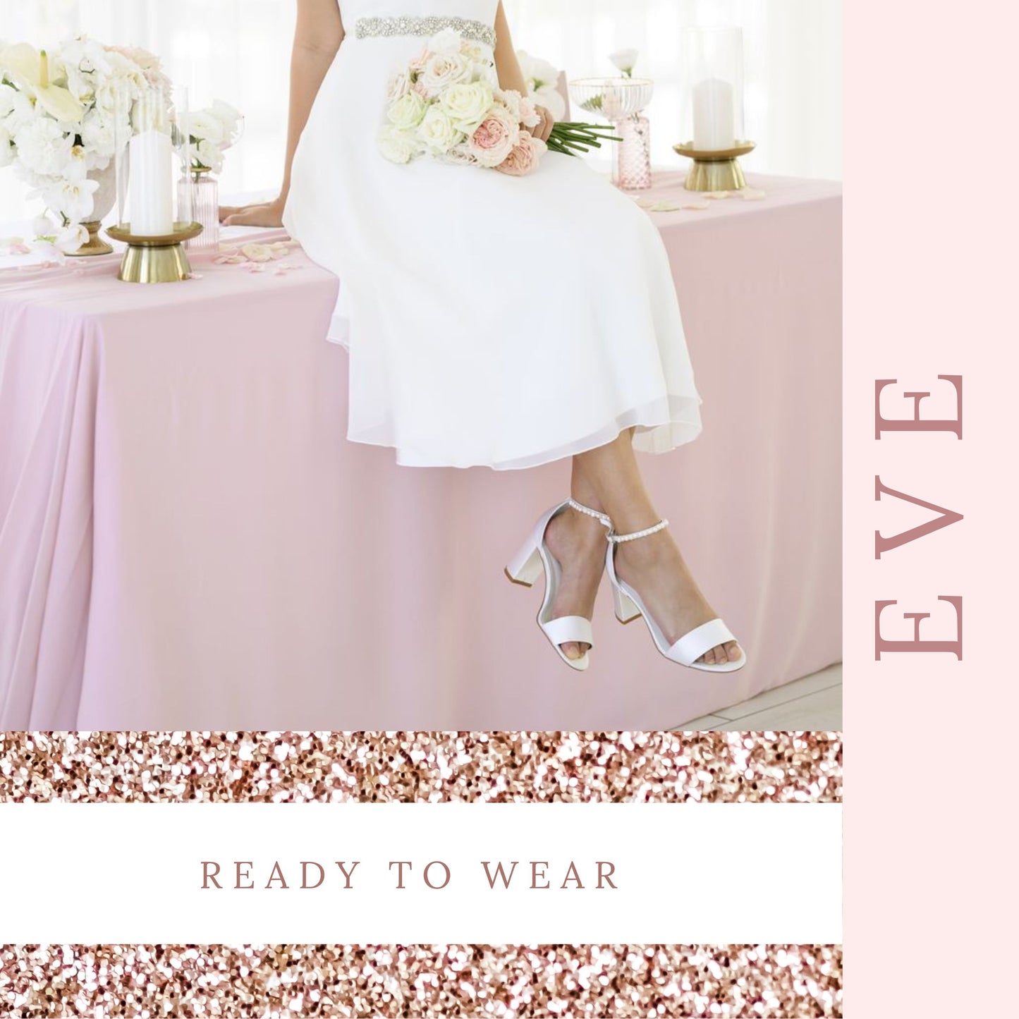 Satin Heels For Wedding | Ivory Shoes Mid Heel