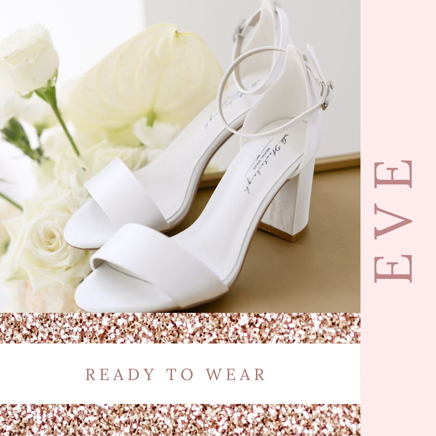 Bella Belle - Easton - Slingback Block Heel Wedding Shoes with Tulle Bow |  The White Collection
