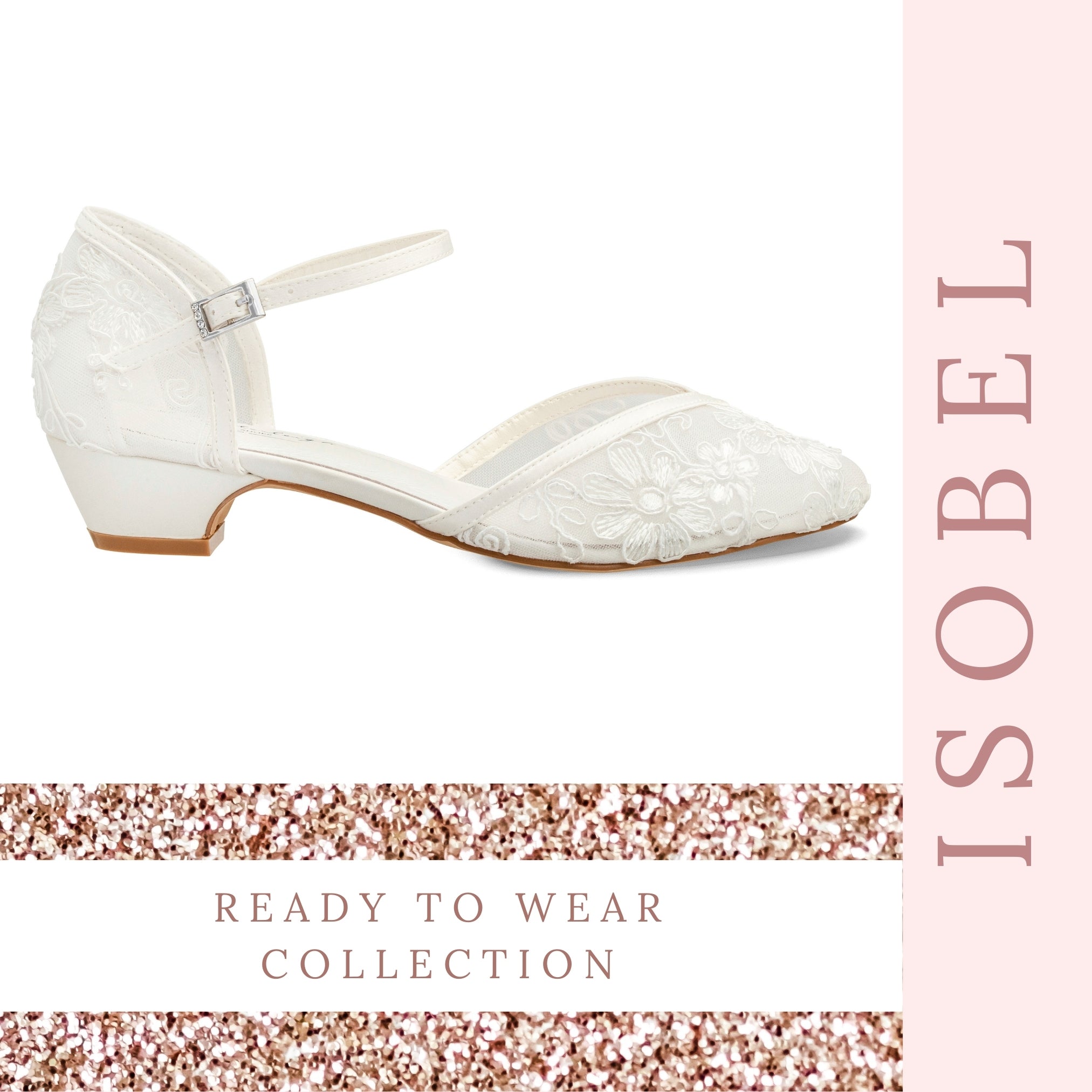 Low Chunky Heel Wedding Shoes Ivory Pointed Toe Heels Phoenix England