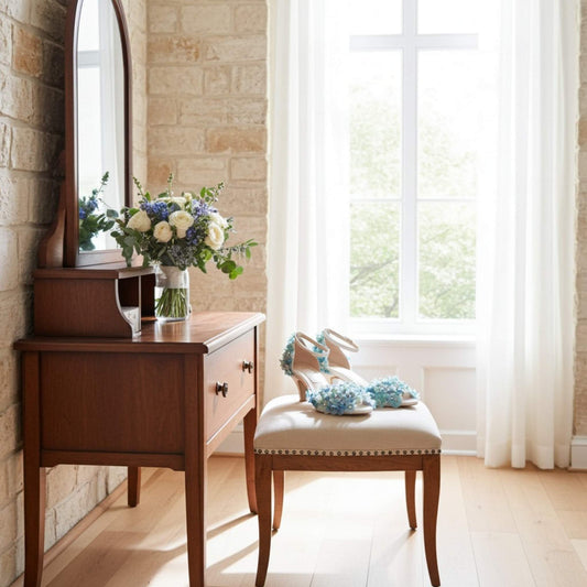 Etta Floral Peep Toe Kitten Heel Bridal Shoes