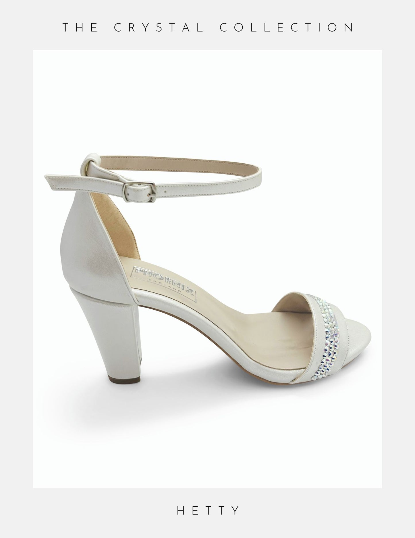 Hetty Crystal High Block Heel Bridal Shoes
