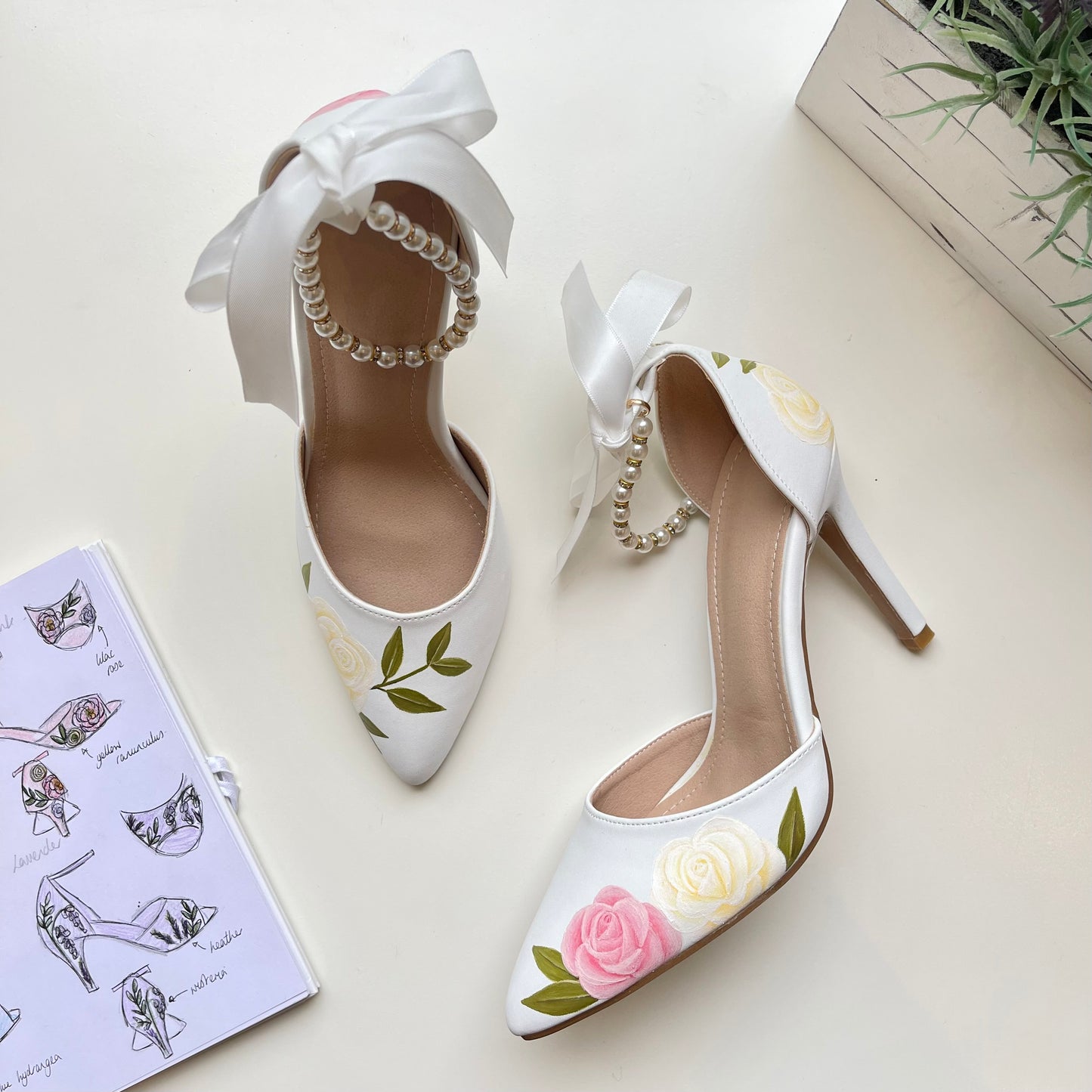 vintage-rose-wedding-shoes