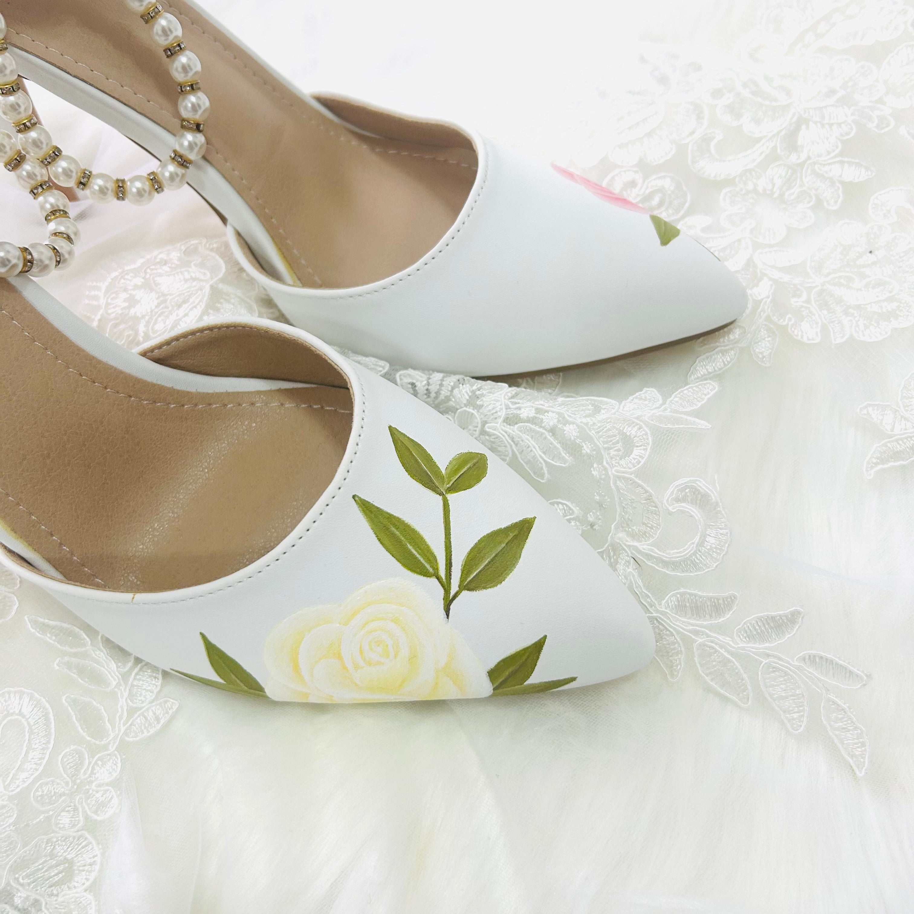 Vintage Rose Wedding Shoes Bridal Shoes With Flowers Phoenix England