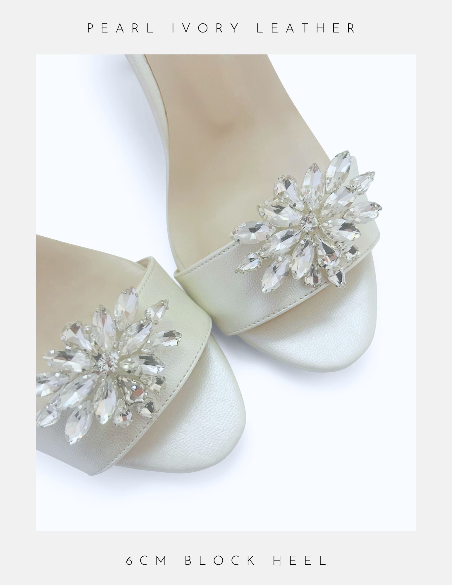 Maeve Crystal Low Block Heel Bridal Shoes 1