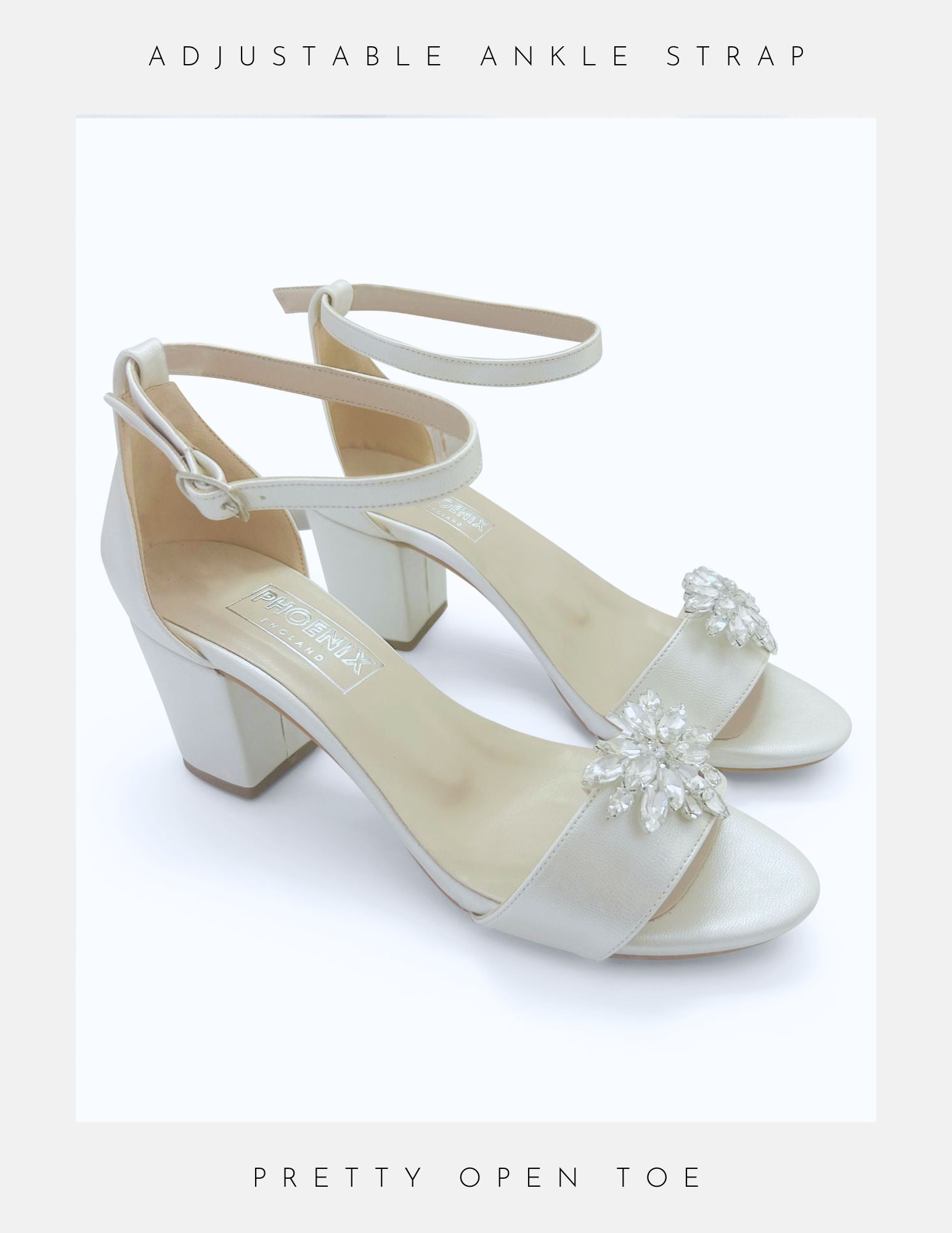 Maeve Crystal Low Block Heel Bridal Shoes 2
