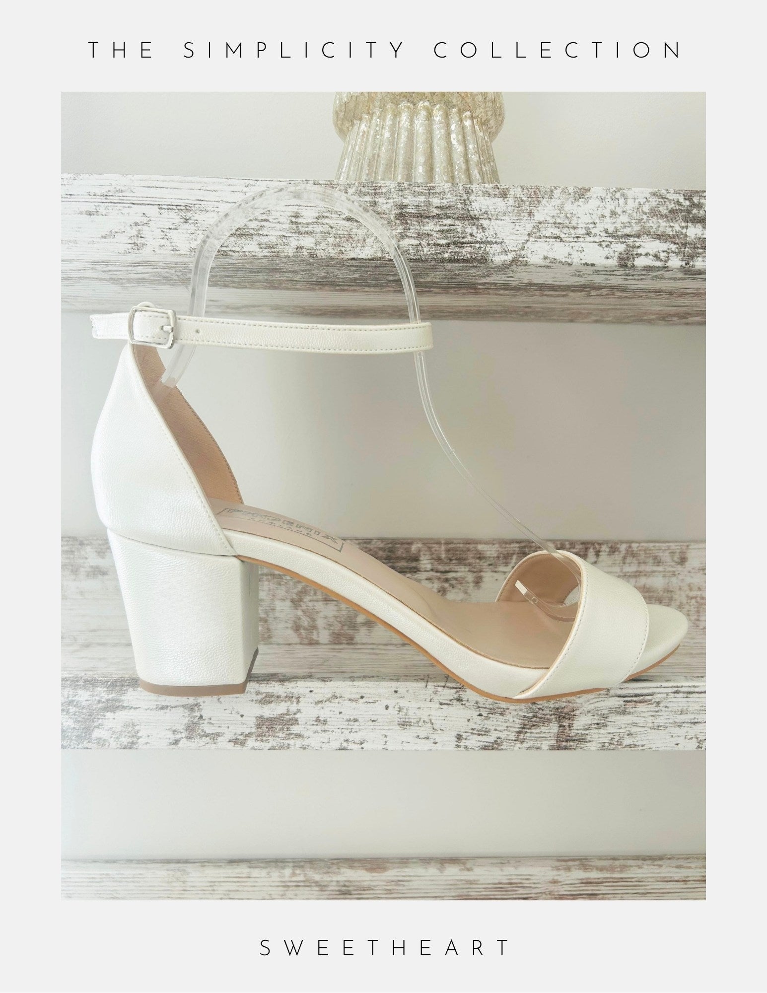 Sweetheart Plain Low Block Heel Bridal Shoes â Phoenix England