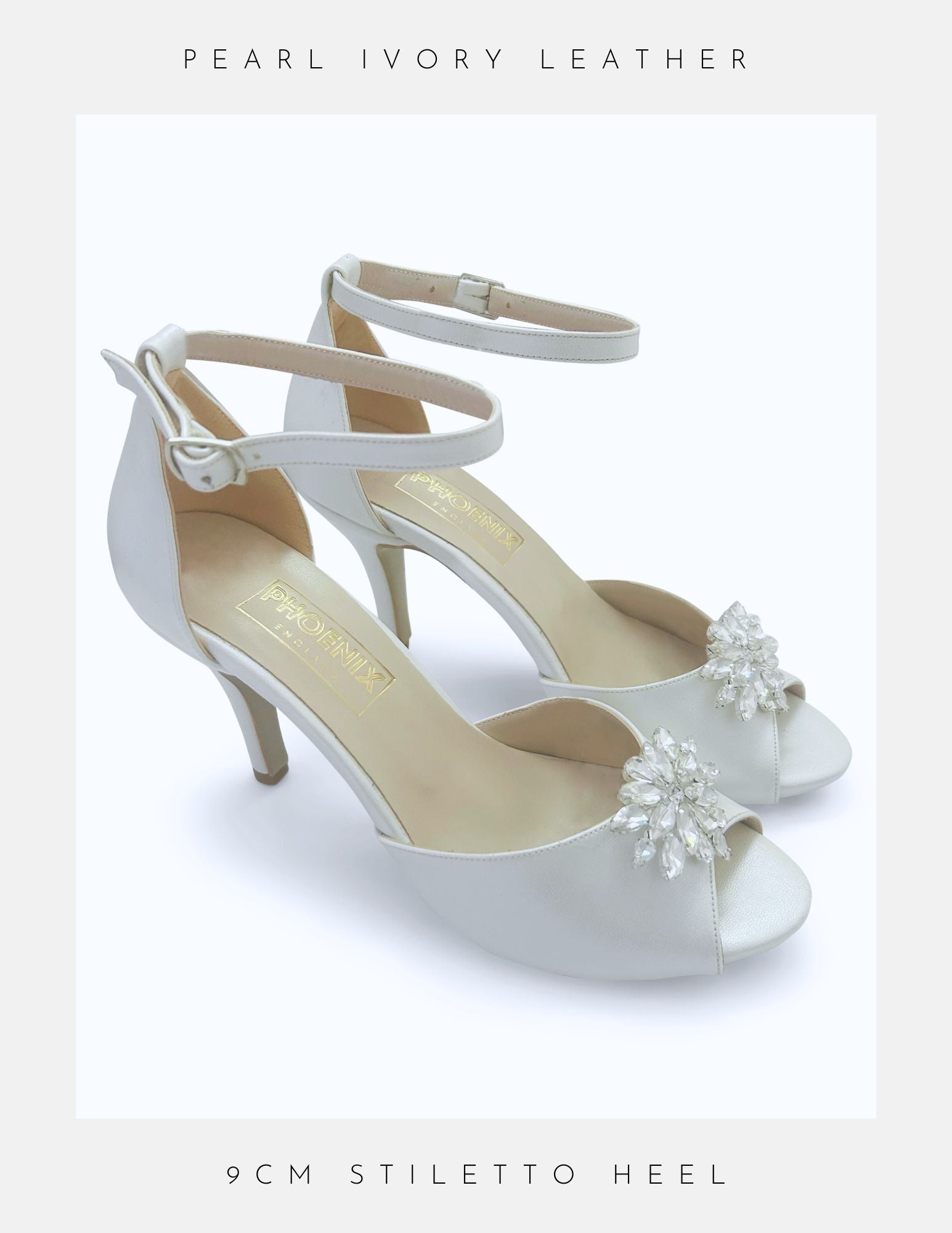 Annalise Crystal Peep Toe High Heel Bridal Shoes 1