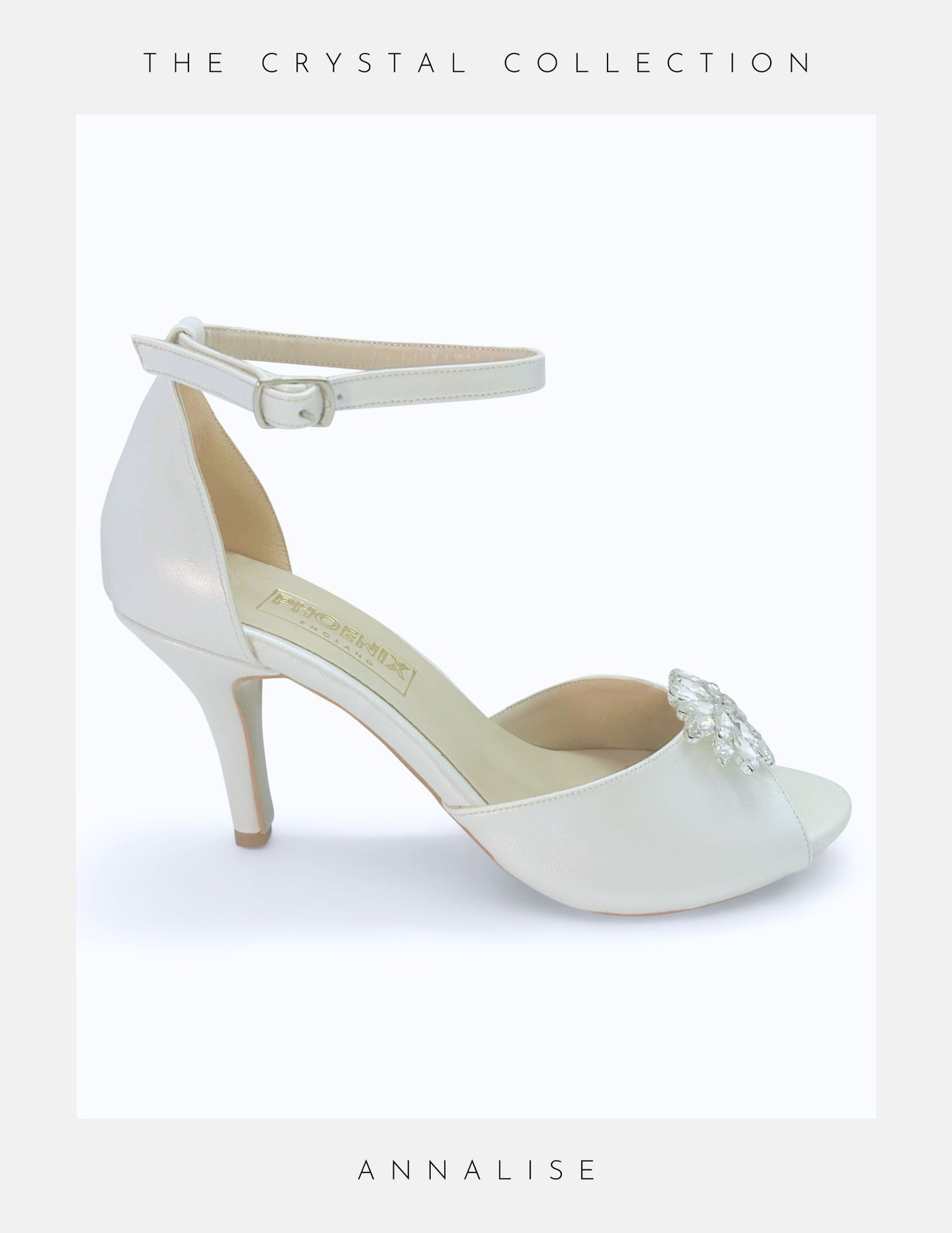 Annalise Crystal Peep Toe High Heel Bridal Shoes