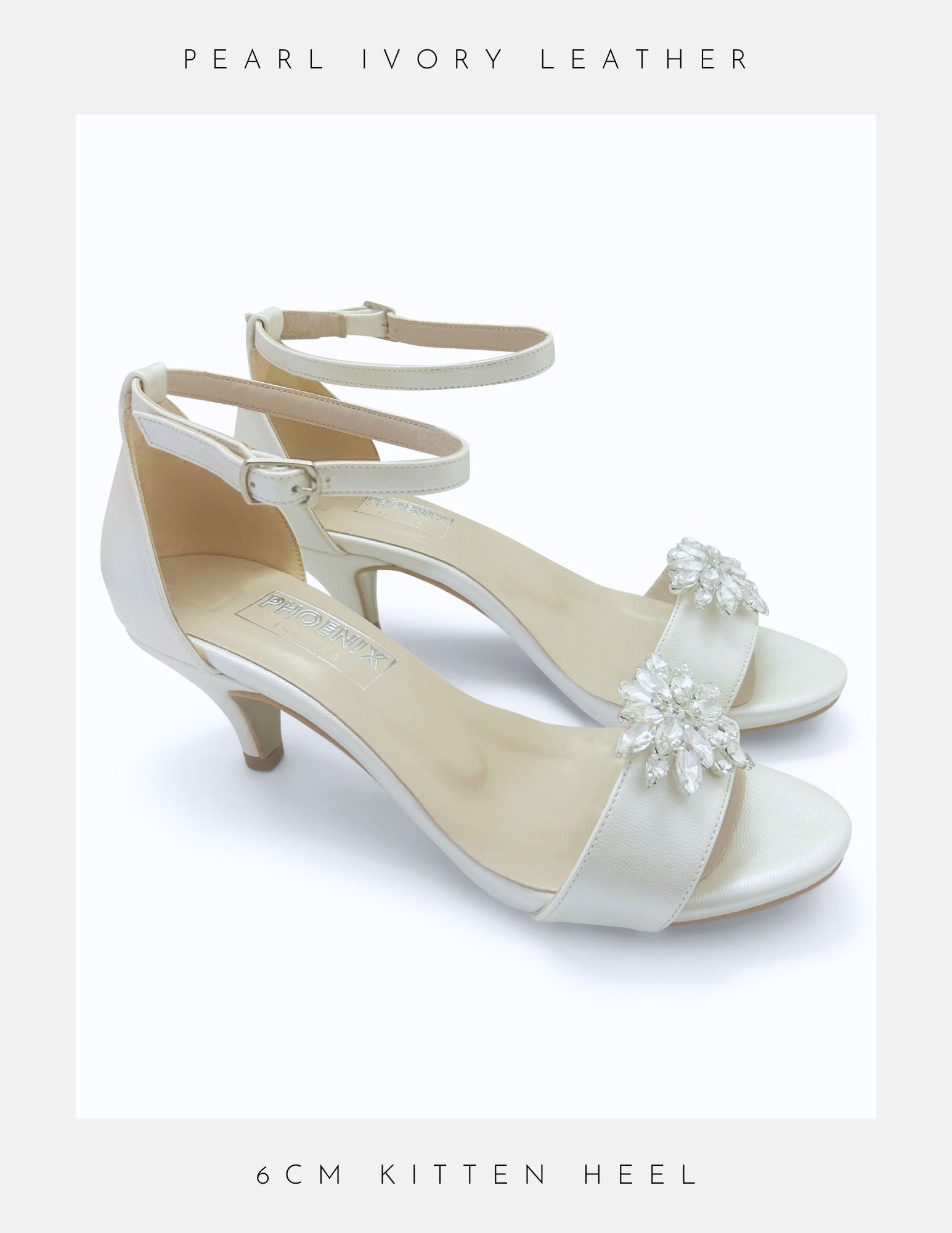 Hallie Crystal Peep Toe Kitten Heel Bridal Shoes 2