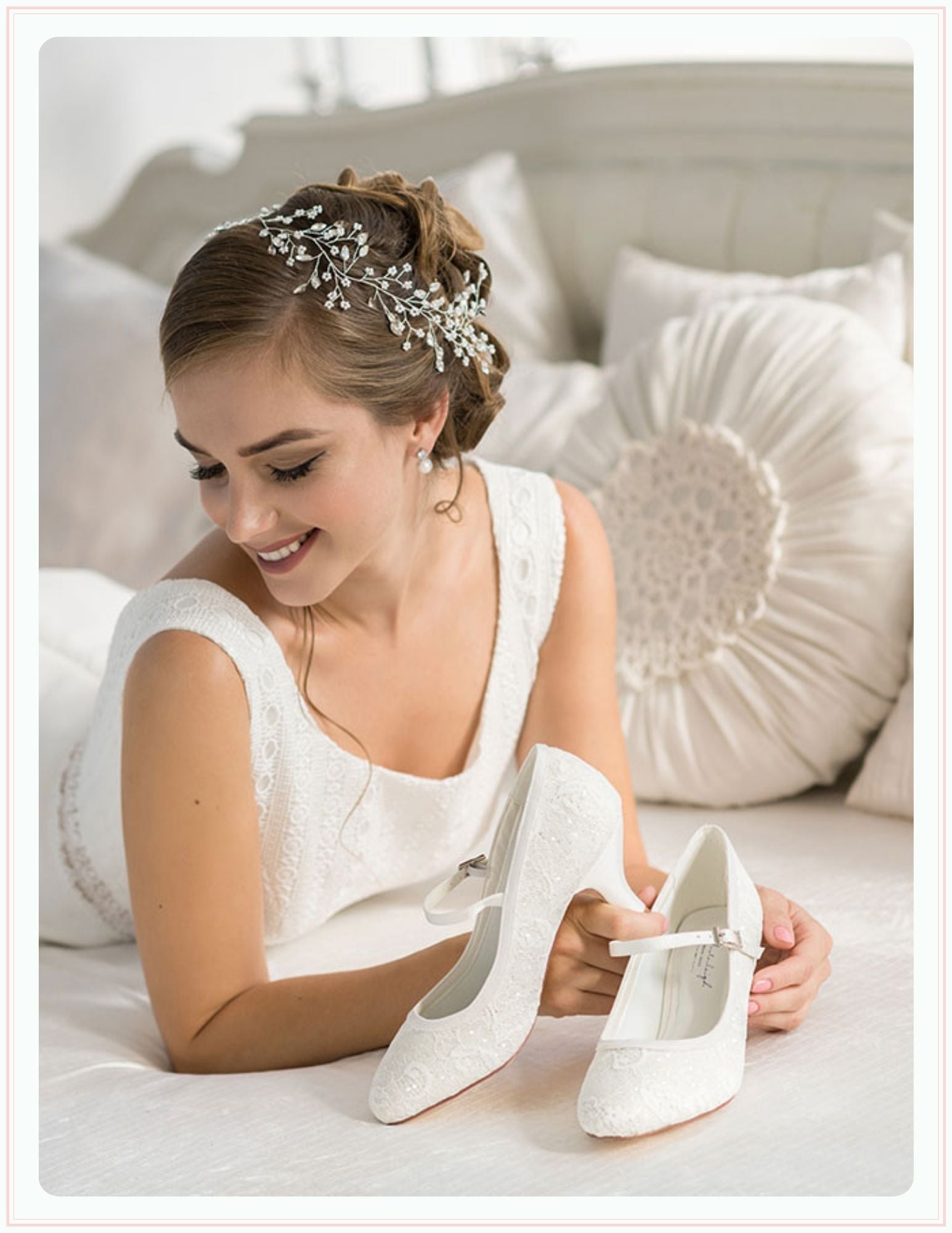 Harriet Mid Heel Wedding Shoes UK Size 3 36