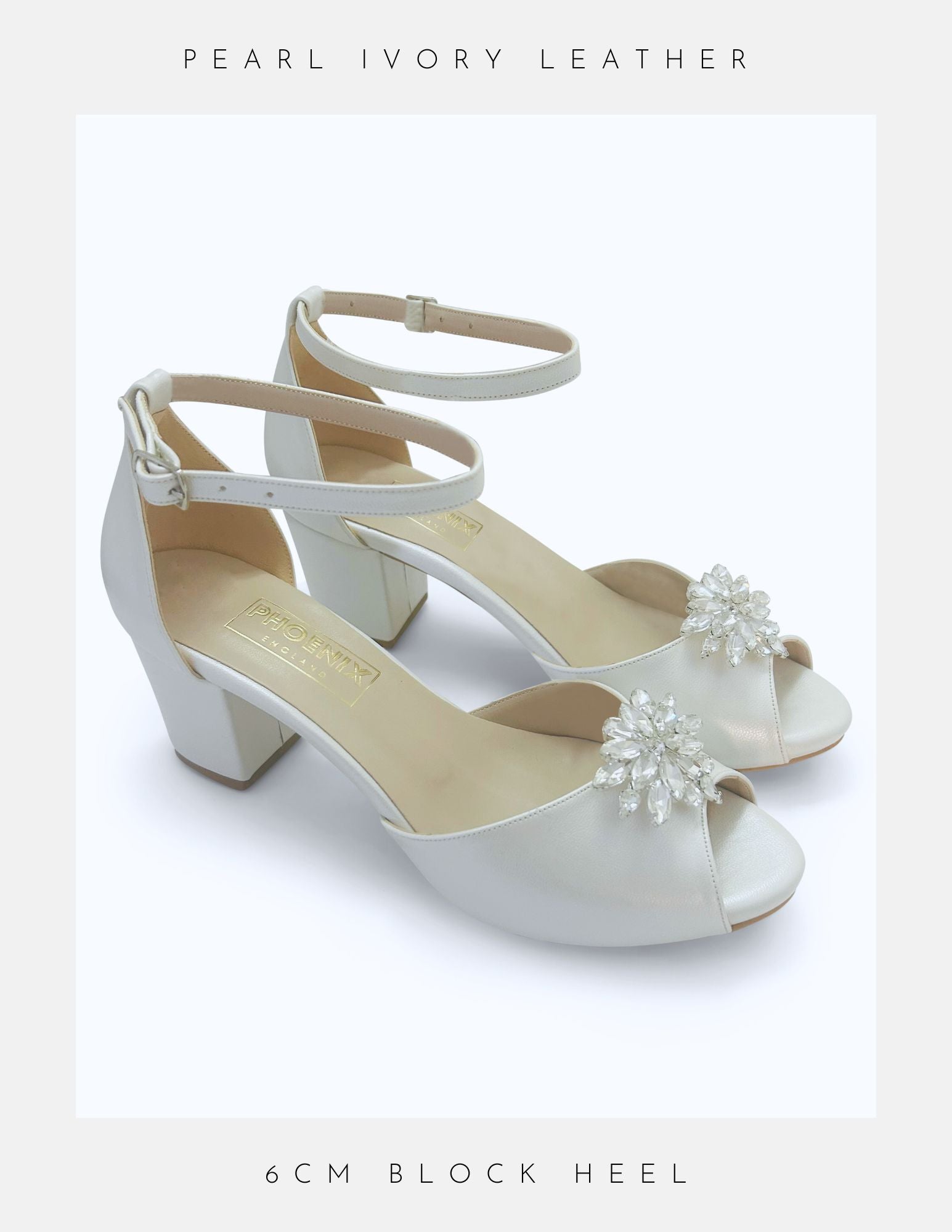 Imogen Crystal Peep Toe Low Bridal Shoes 2