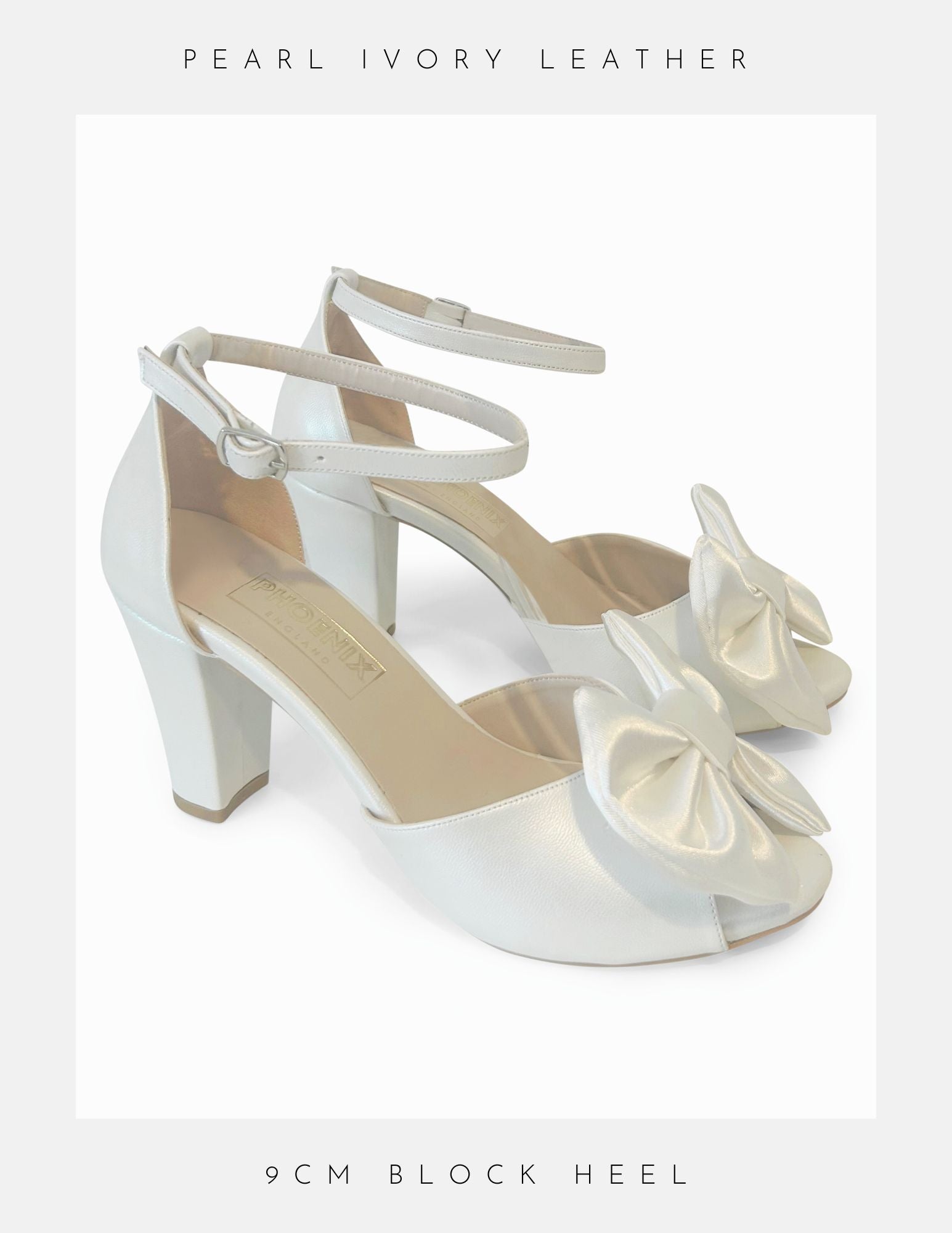 Maisie Bow Block Heel Peep Toe Bridal Shoes 2