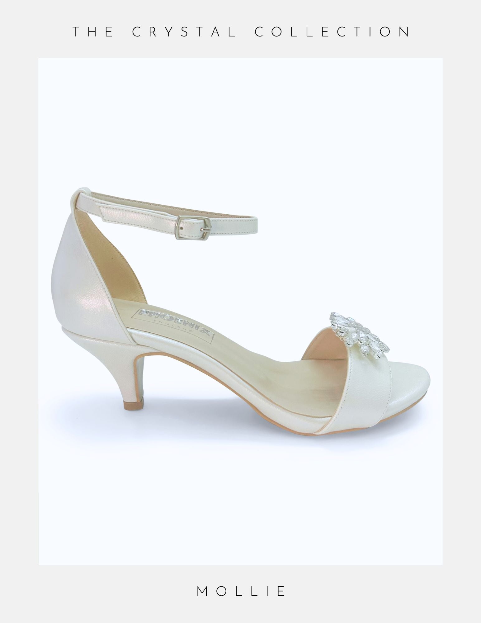 Mollie Kitten Heel Crystal Low Heel Bridal Shoes