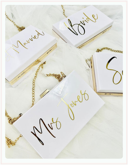 Personalised Mrs Clutch Bag